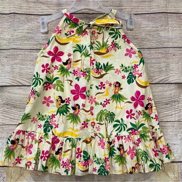 Girls Floral Tropical Print Dress Summer Beach Wear Size 4T - Picture 5 of 5